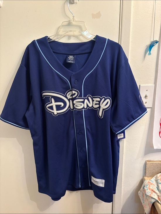 Disney Tops - Disney D23 Navy Blue Baseball-Style Jersey with Light Blue Trim